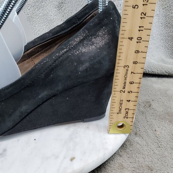 AGL Attilio Giusti Leombruni Shoes Womens 37.5 US 7.5 Black Leather Wedge *GUC* - Picture 2 of 11